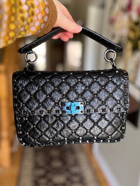 Valentino Garavani Medium Nappa Rockstud Spike Bag - Authentic